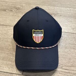 Johnnie-O USA Shield Performance Rope Hat Navy Blue SnapBack New Golf Patriotic